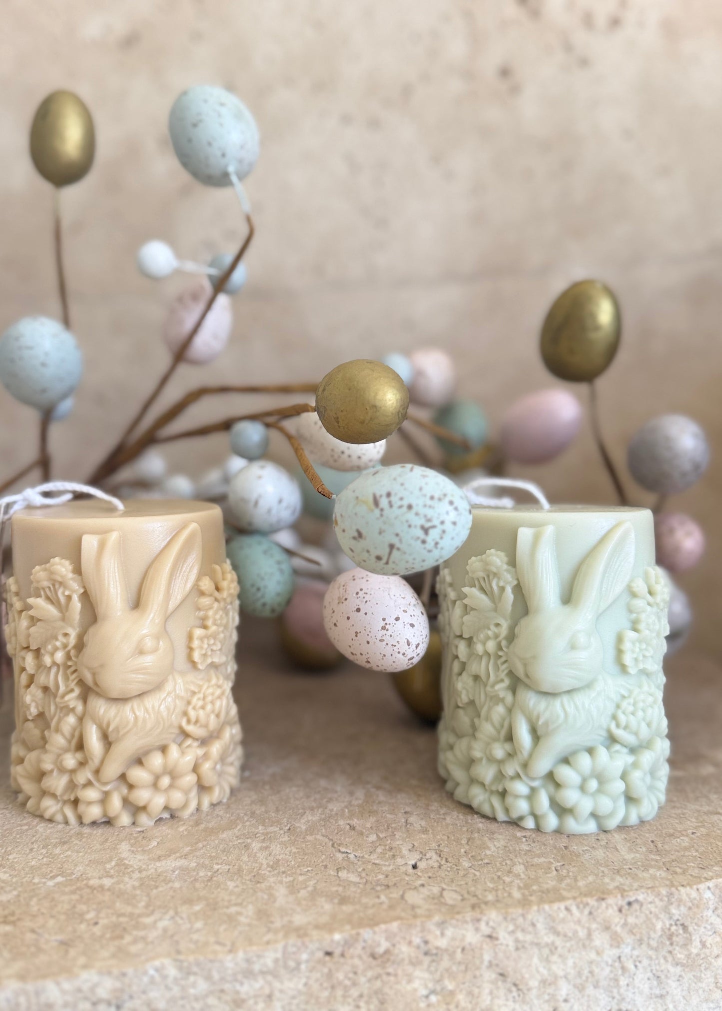 Easter Rabbit Pillar Candle