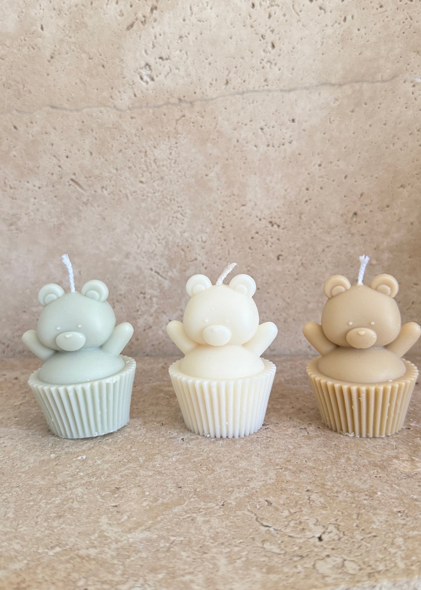 Teddy Cupcake Candle