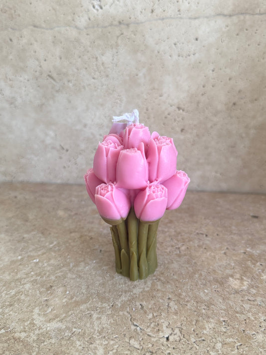 Tulip bouquet candle
