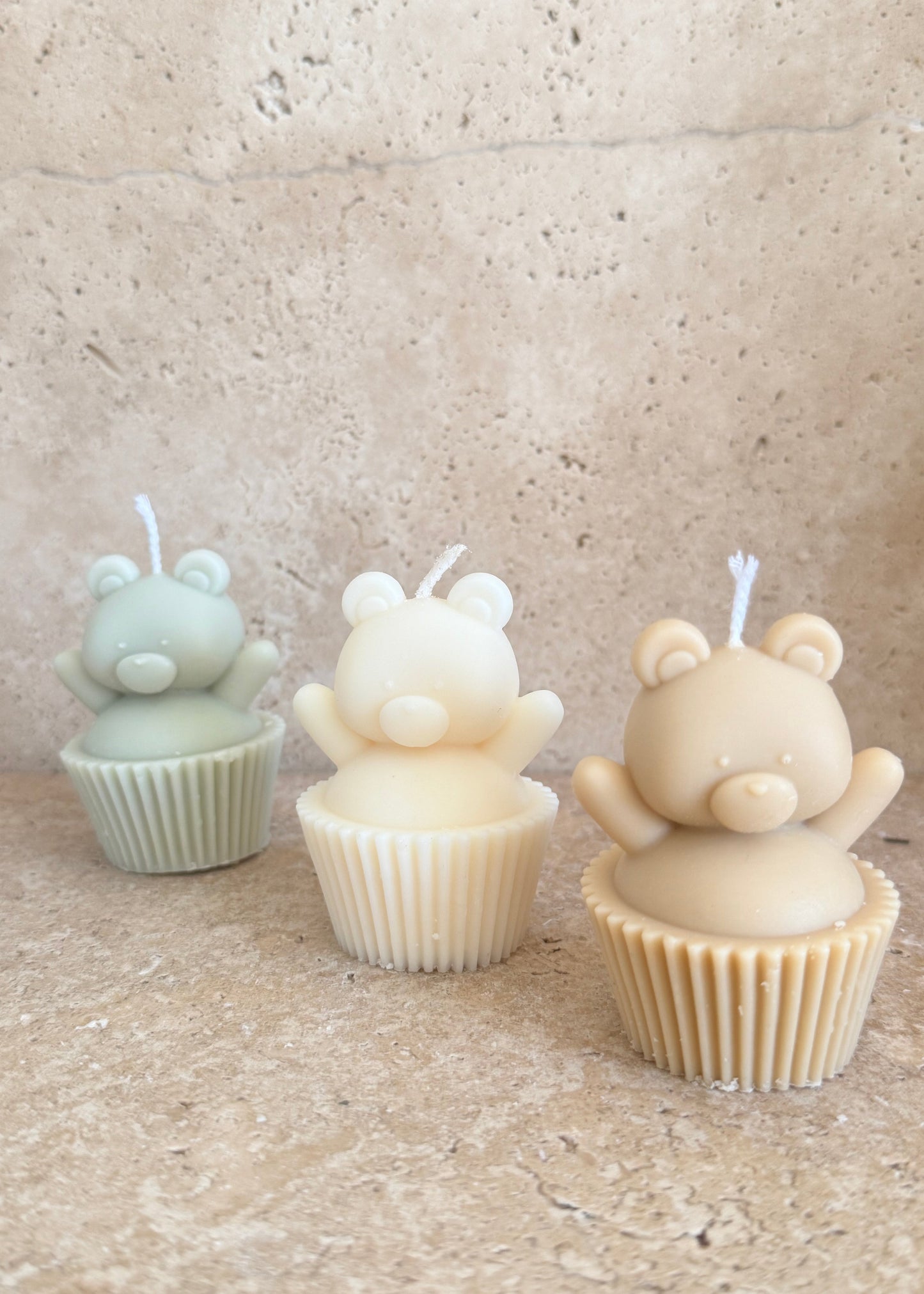 Teddy Cupcake Candle