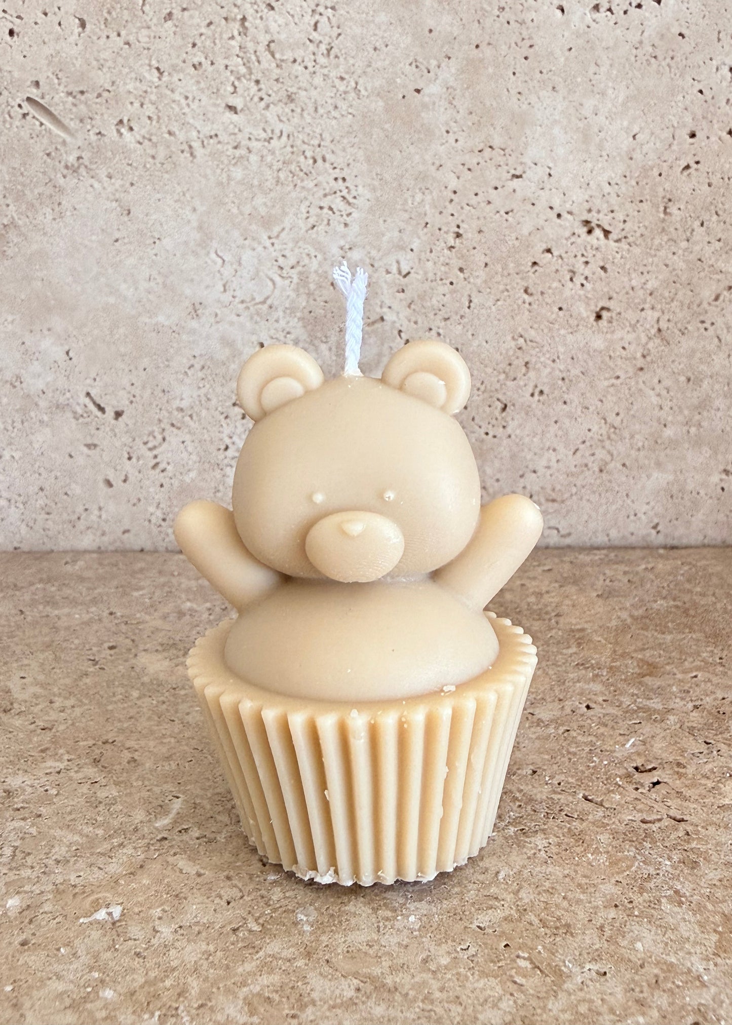 Teddy Cupcake Candle