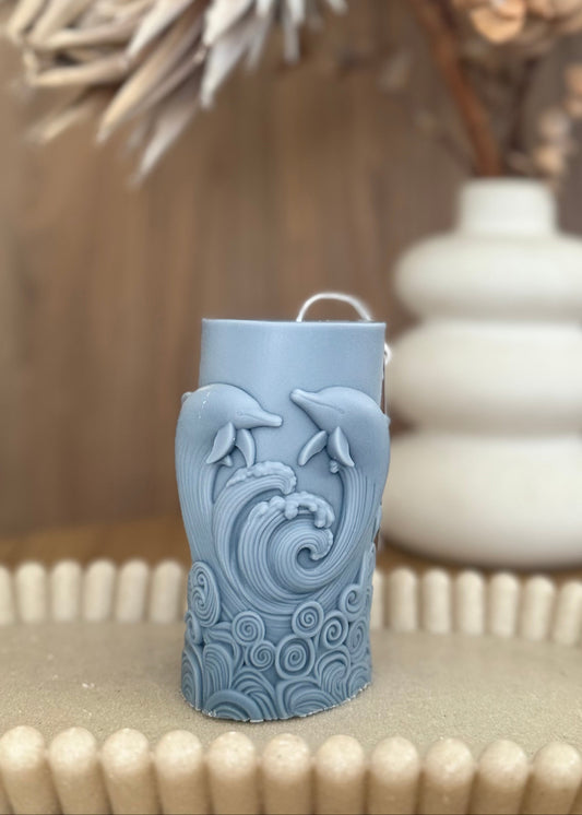 Dolphin Pillar Candle
