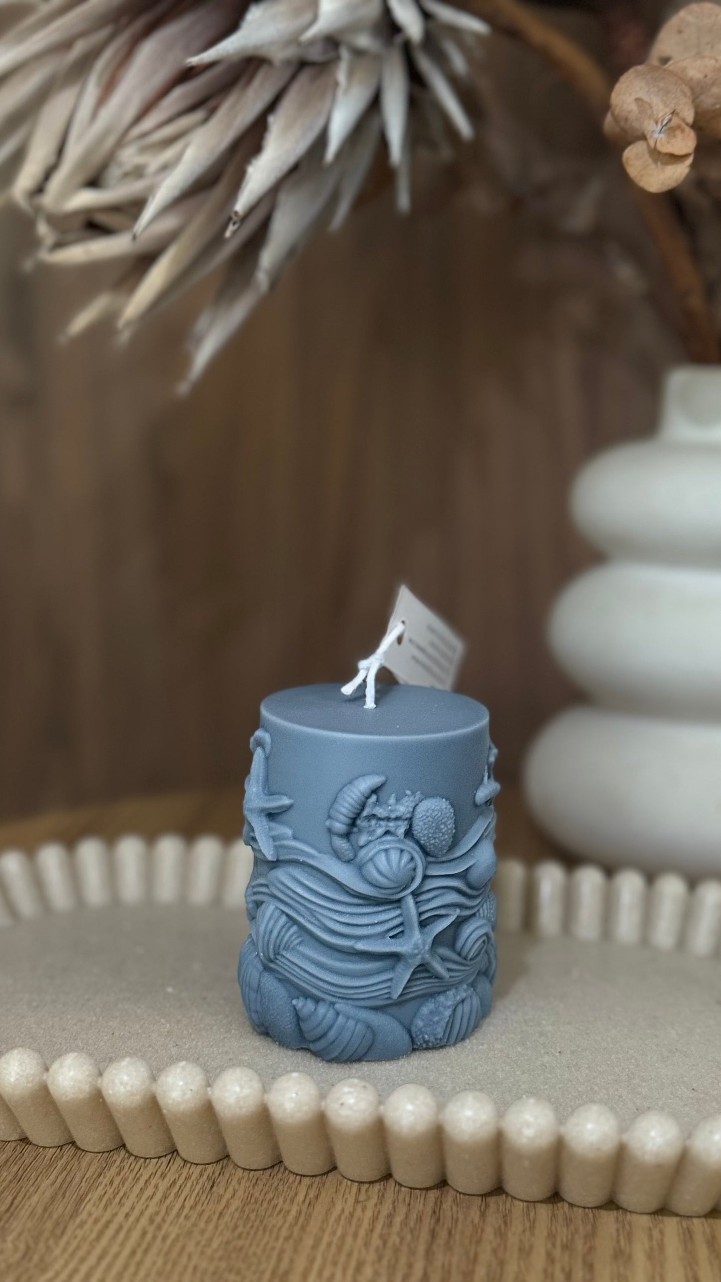 Shell Pillar Candle