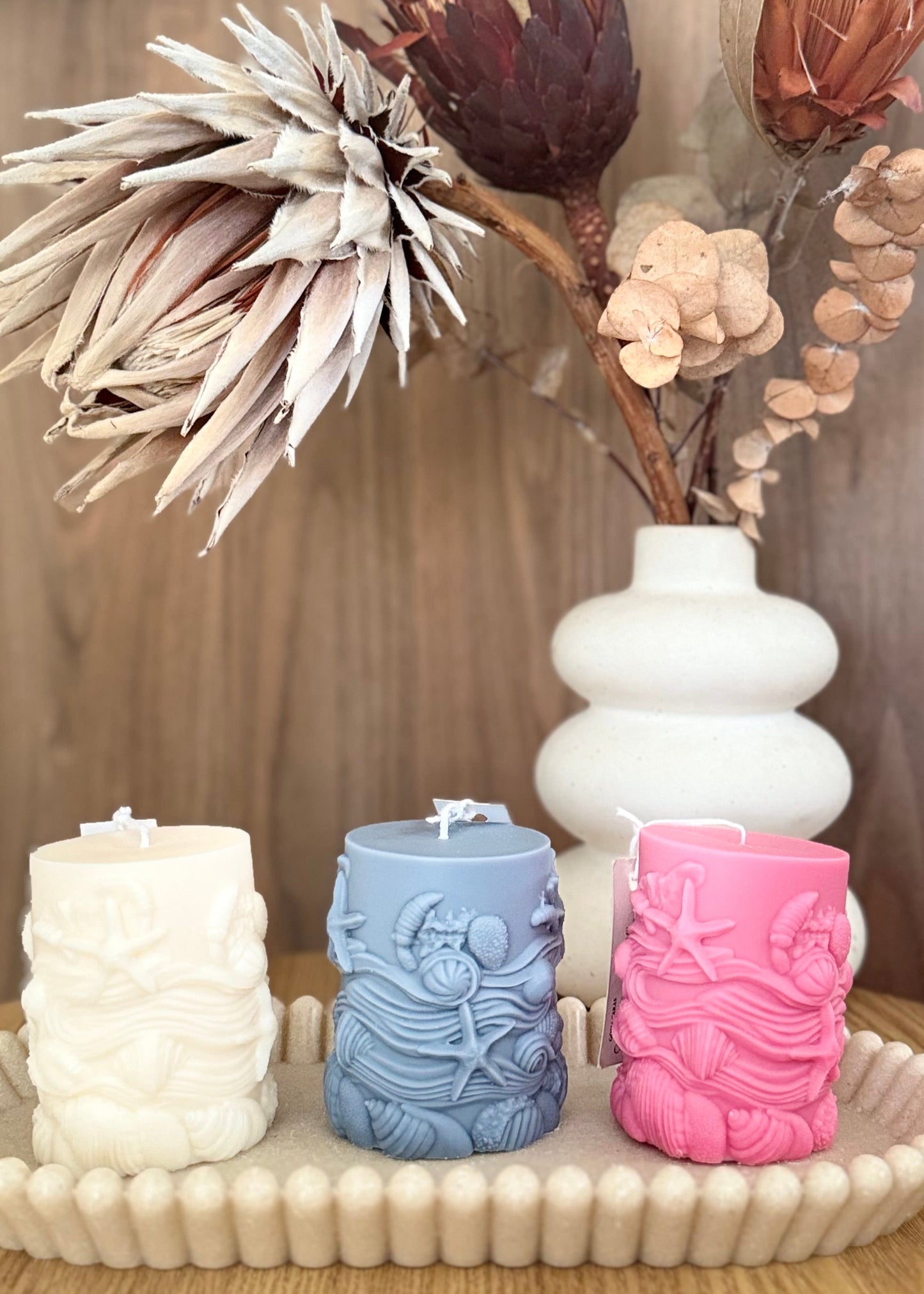 Shell Pillar Candle